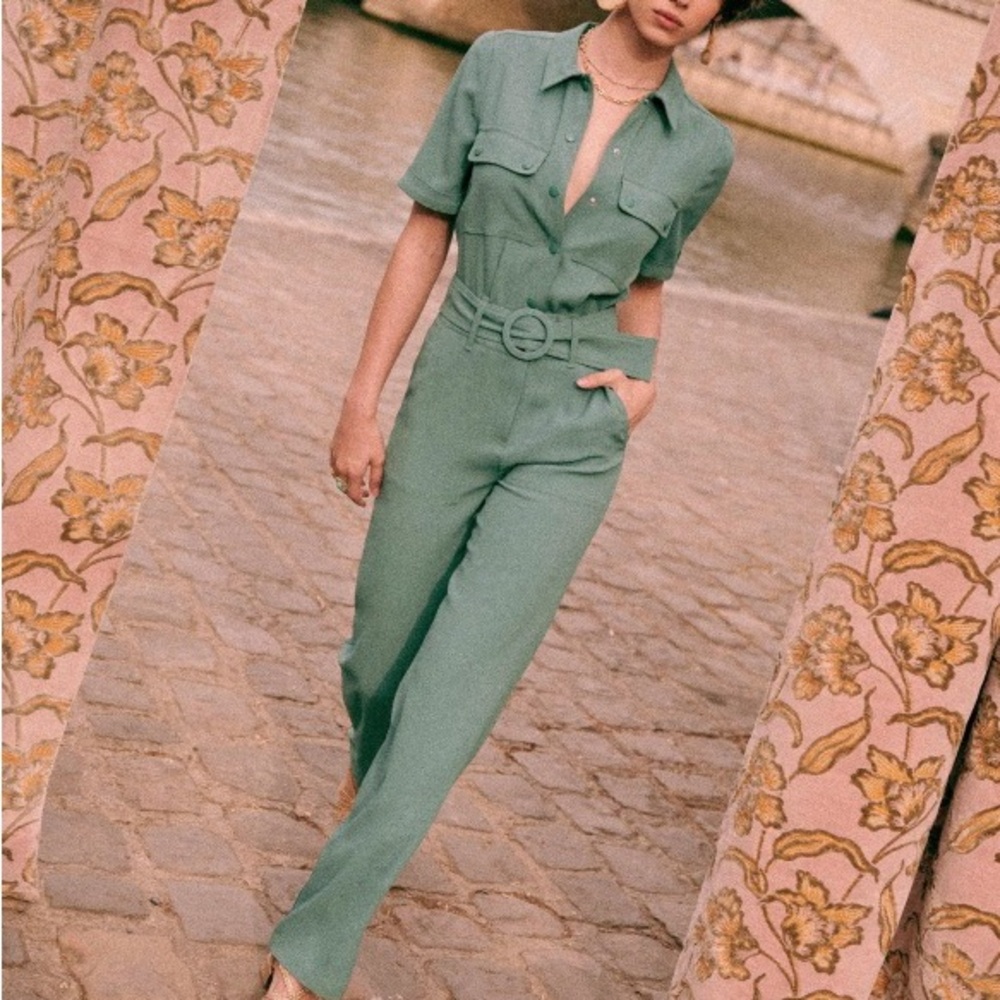Sezane | Manhatt Green Jumpsuit